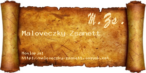 Maloveczky Zsanett névjegykártya